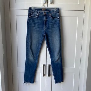 Mother Jeans “The Stunner Step Fray” color: “Walking on Coals”